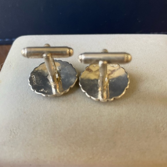 24K GOLD and Sterling Silver, custom made cuff links - Picture 2 of 4